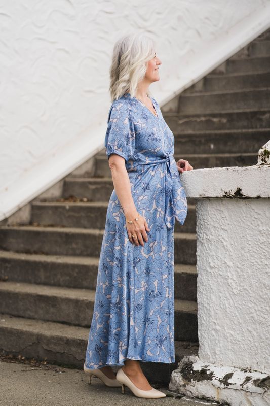 Faye Dress Gardenia Sky 