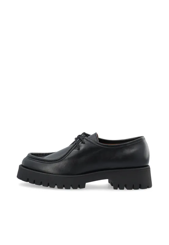 Leo Moc Toe Shoe Smooth Leather Black 