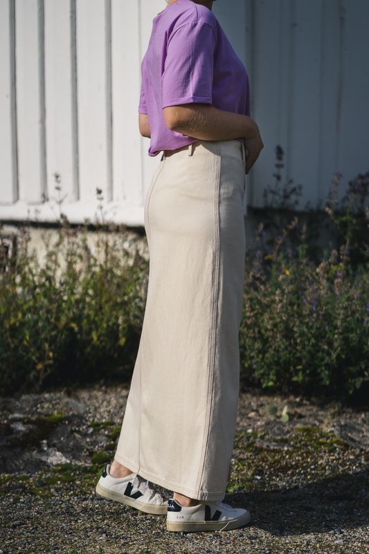 Phelina Ida HW Denim Skirt Oatmeal 