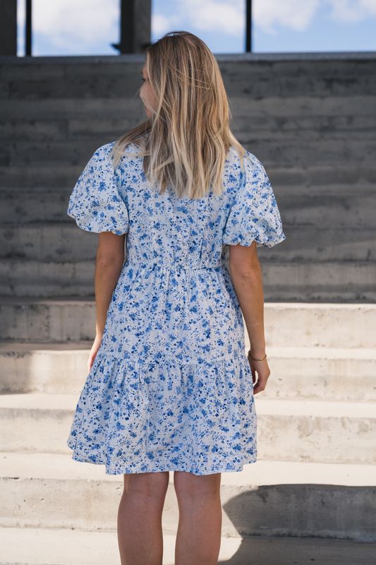 Colea SS Dress Pristine Blue Donna Print 