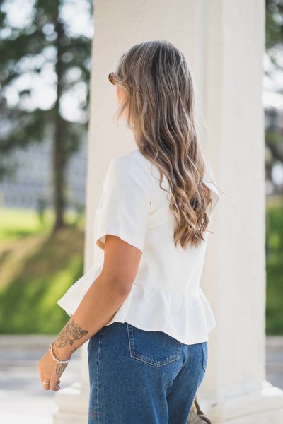 Hovedbilde Alva Dull Satin Blouse Ivory 