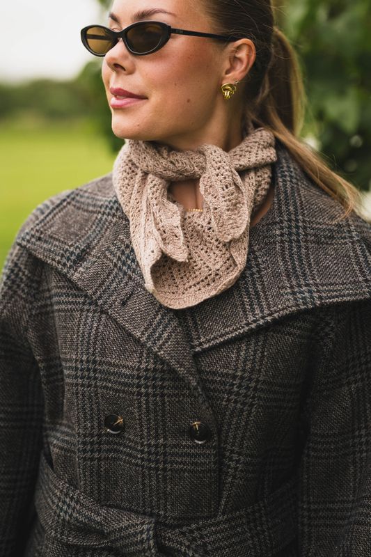Misty Medium Pointelle Scarf Beige Melange 