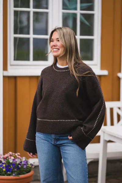 Hovedbilde Roeme Knit Stitch Blouse Brown Melange