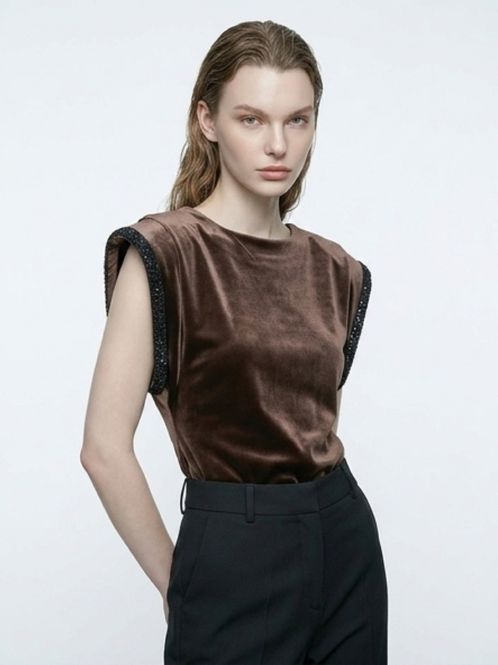 Hovedbilde Sunset Velour Top Cocoa Brown 