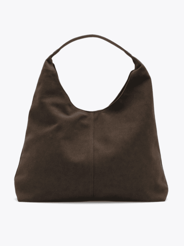 Suna Suede Tote Bag Dark Brown 