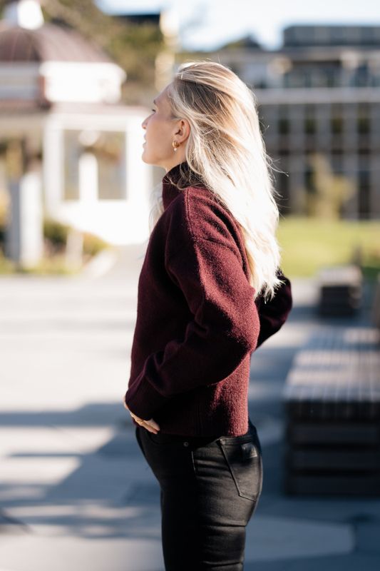 Paulina Knit Blouse Wine 