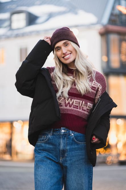 Hovedbilde Ski Cropped Crew Burgundy Mix 