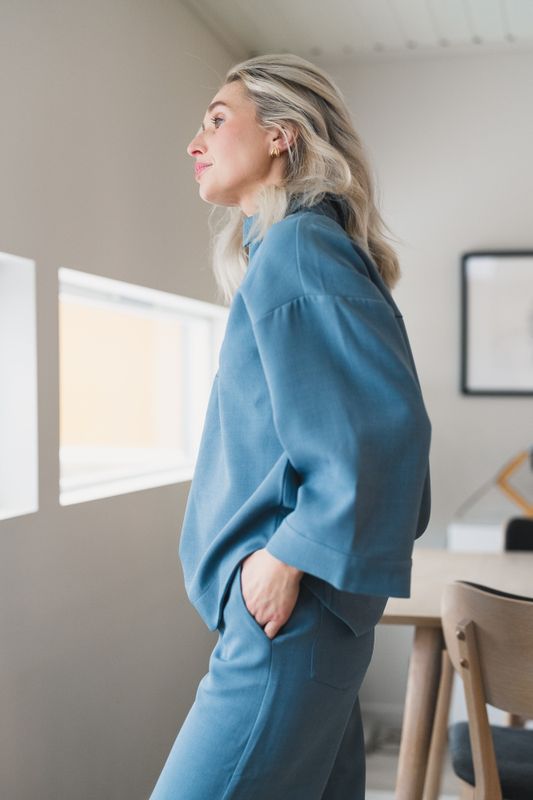 Caspian Blouse Washed Blue 