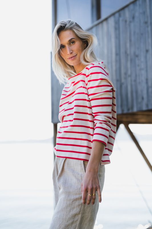 Nela TS Poppy Red Stripe 