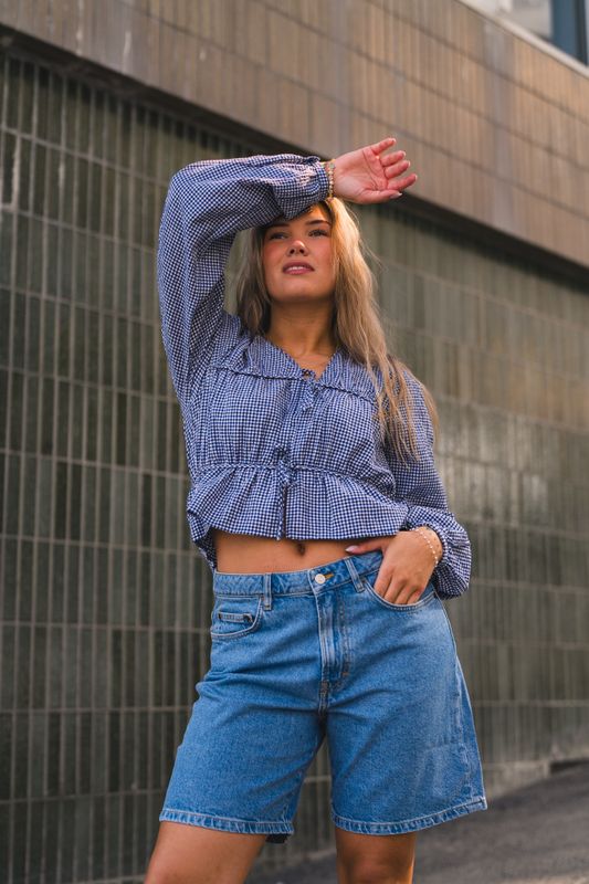 Indiana String Blouse Navy/White 