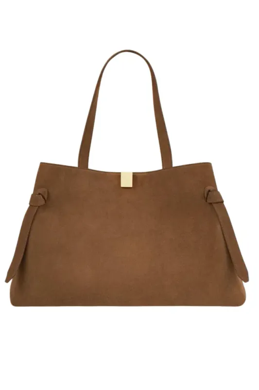 Gyoza Tote Suede Cognac 