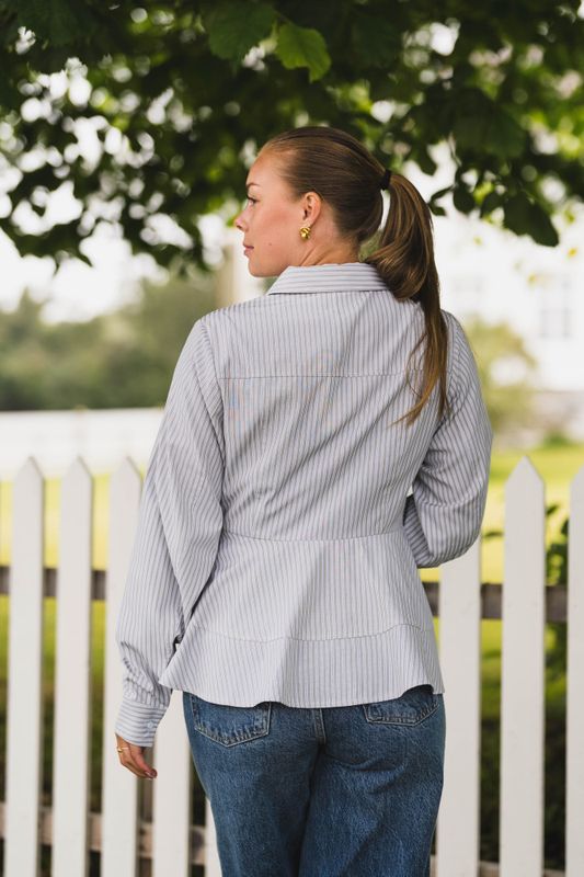 Samira Stripe Shirt Taupe Stripe 