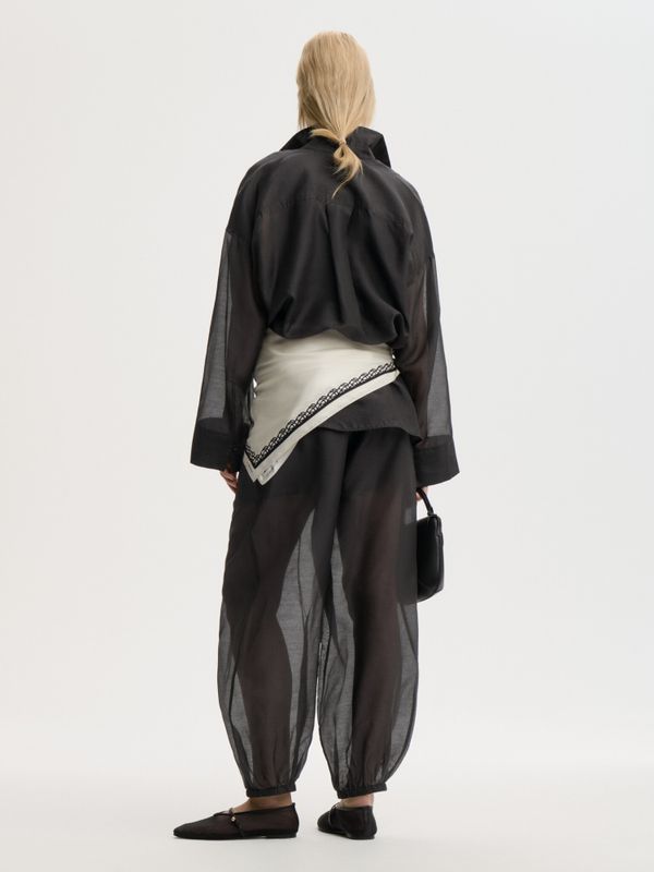 Lumas Silk Organza Trousers Black 