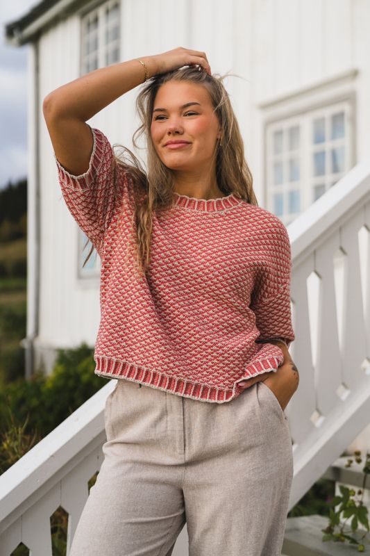 Catina Pilla 2/4 Pullover Oatmeal/F Rose 