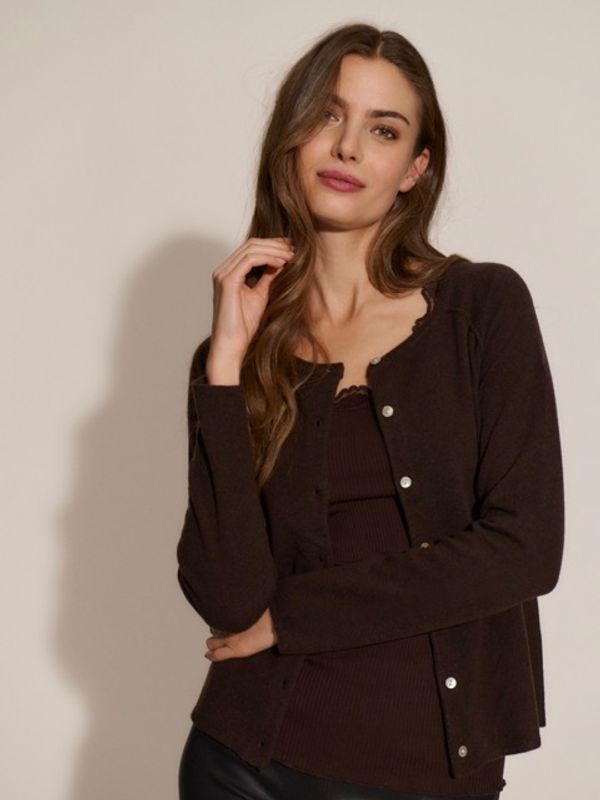 Laica Cashmere LS O-Neck Raglan Cardigan Mole 