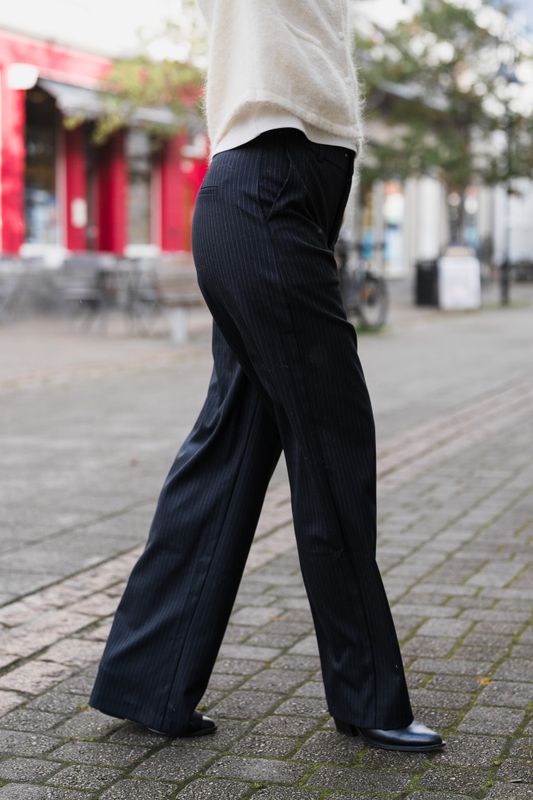 Nathalie Slim Pinstripe Pants Dark Navy 