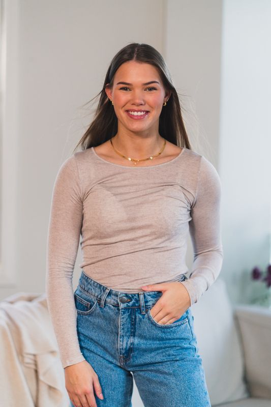 Perfect Line Cashmere Longsleeve Beige  