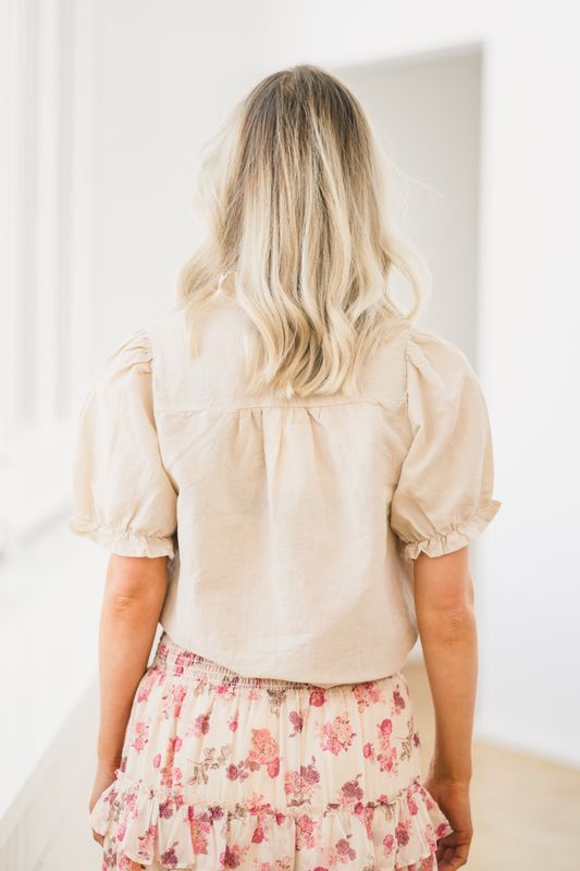 Odesa Linen Blouse Sand 
