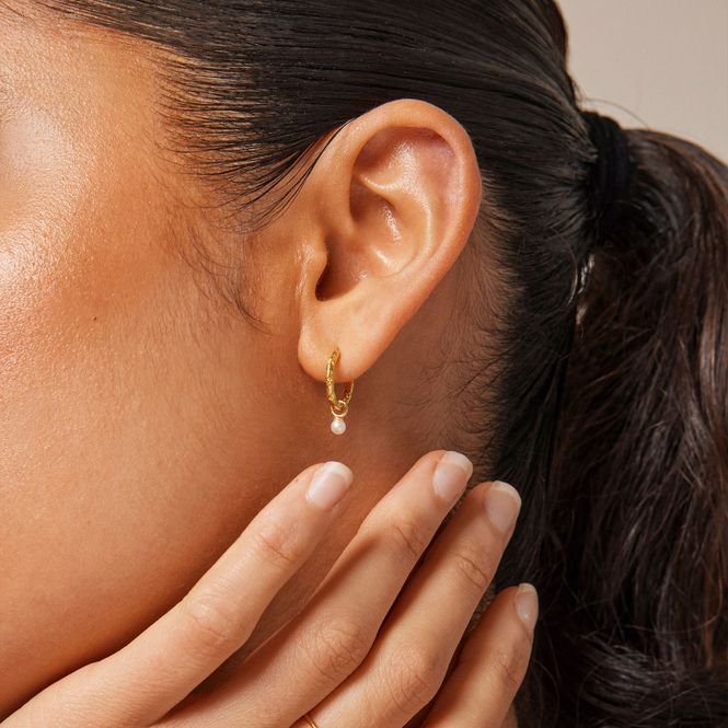 Hovedbilde Belle Hoops Pearl Gold 