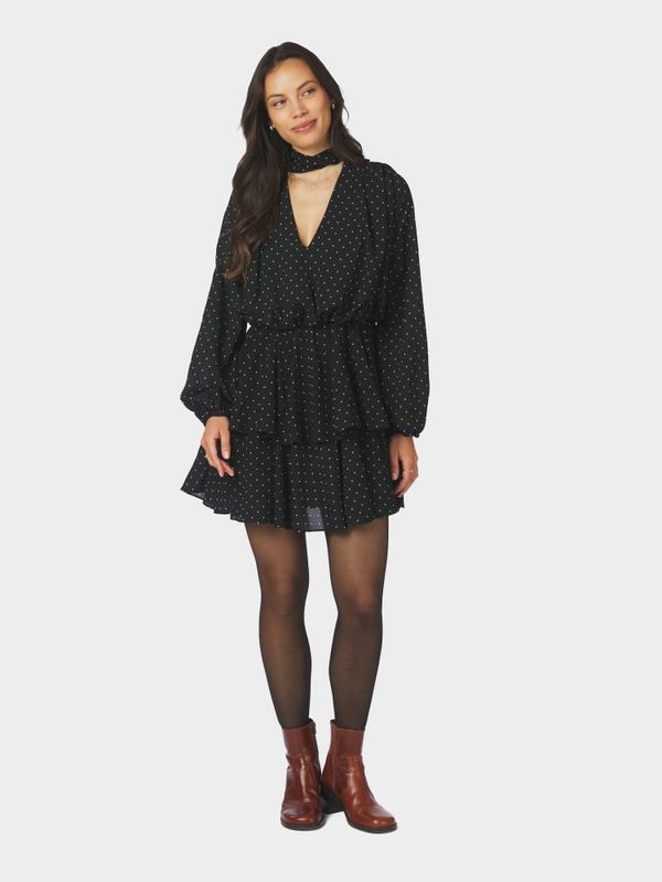 Nielle Dot Dress Black 