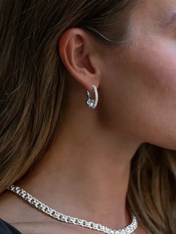 Pavé Knot Earrings Silver
