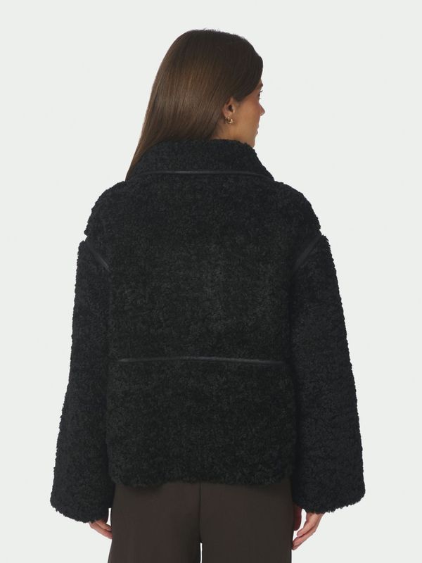 Castor Faux Fur Jacket Black 