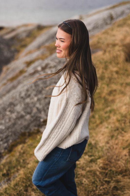 Anda Cable Knit Blouse Ivory 