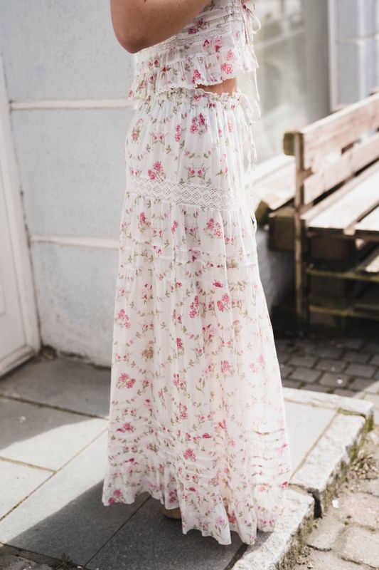 Fippo Spring Flower Skirt Offwhite 