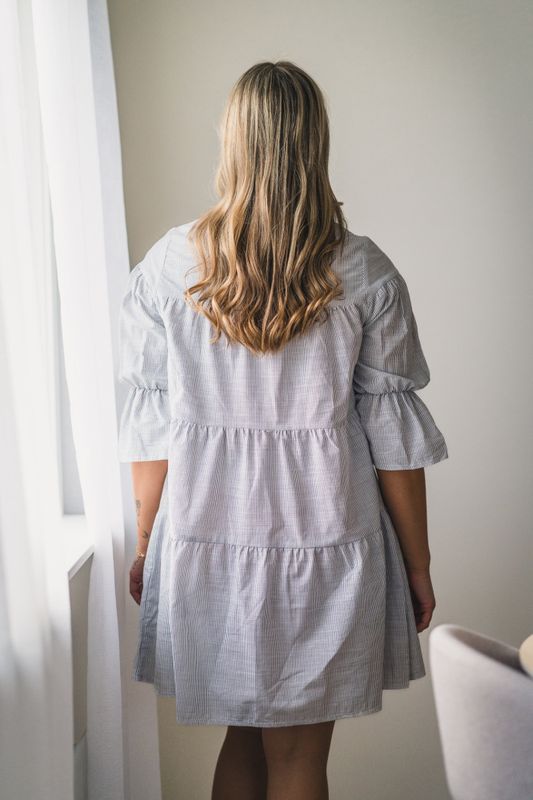 Mai Dress Anthracite Stripe