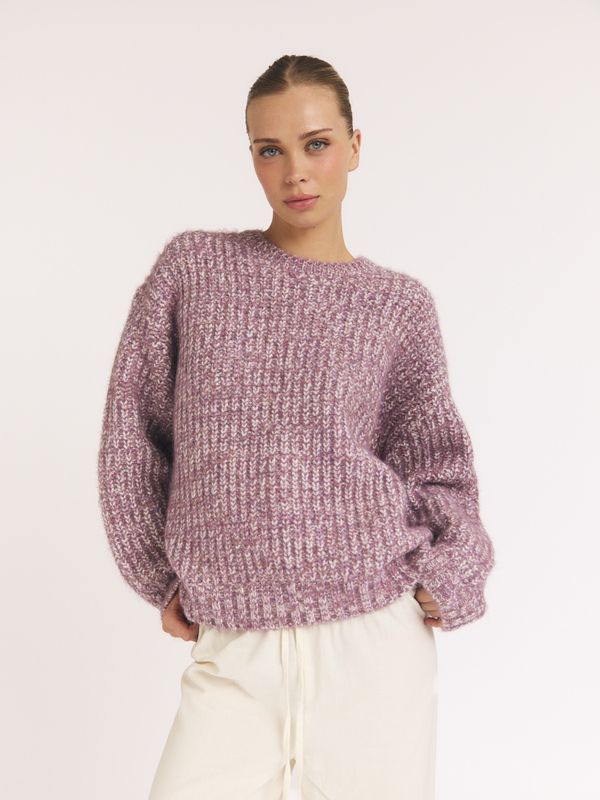 Marled Knit Sweater Purple 