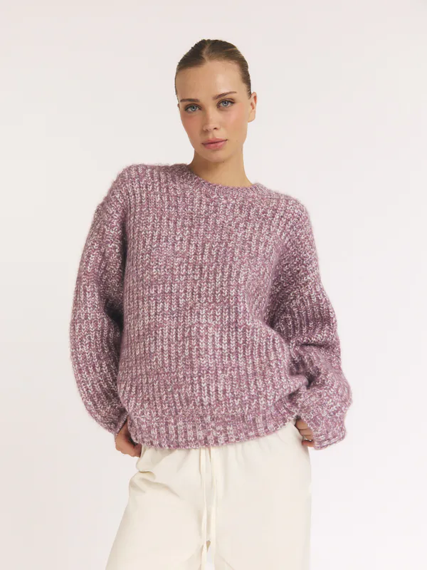 Marled Knit Sweater Purple 