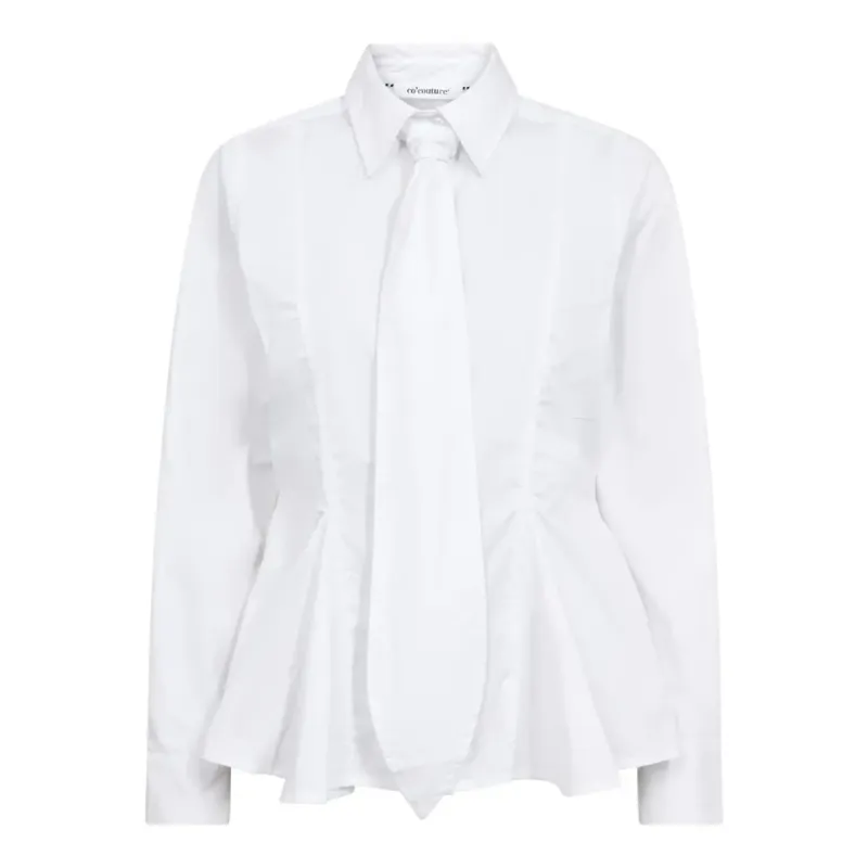 Poppy Peplum Tie Shirt White 