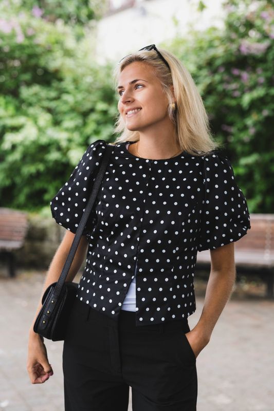 Anela Dot Blouse Black 