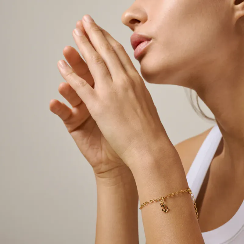 Steady Anchor Charm Gold 