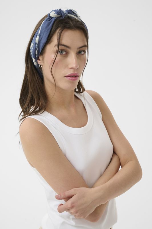 Phi Scarf Blue Dot Paisley Print