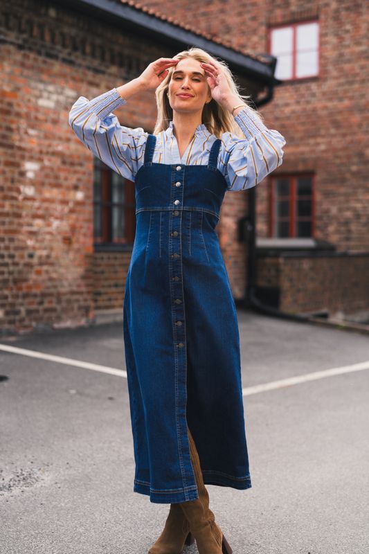 Tyler Denim Long Dress Denim Blue 