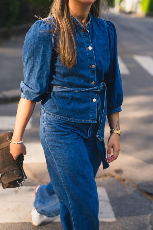 Rylan Elena 3/4 Shirt Mid Blue Wash 