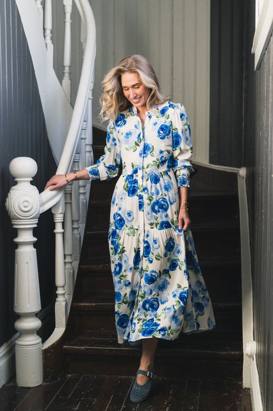 Asina LS Long Shirt Dress Star White Emula 