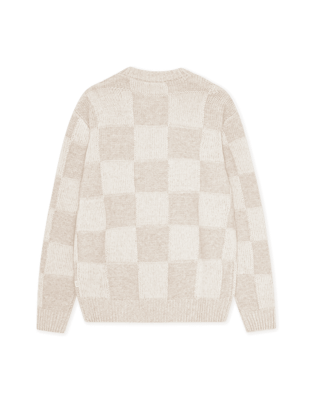 Check Knit Eggnog White 