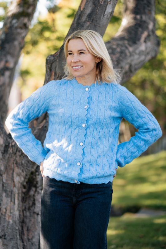 Bubera LS Knit Cardigan Vista Blue 