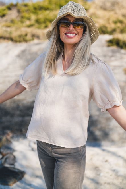 Hovedbilde Odesa Linen Blouse Sand 