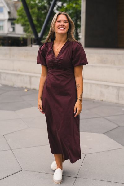 Hovedbilde Illana Poplin Dress Burgundy 