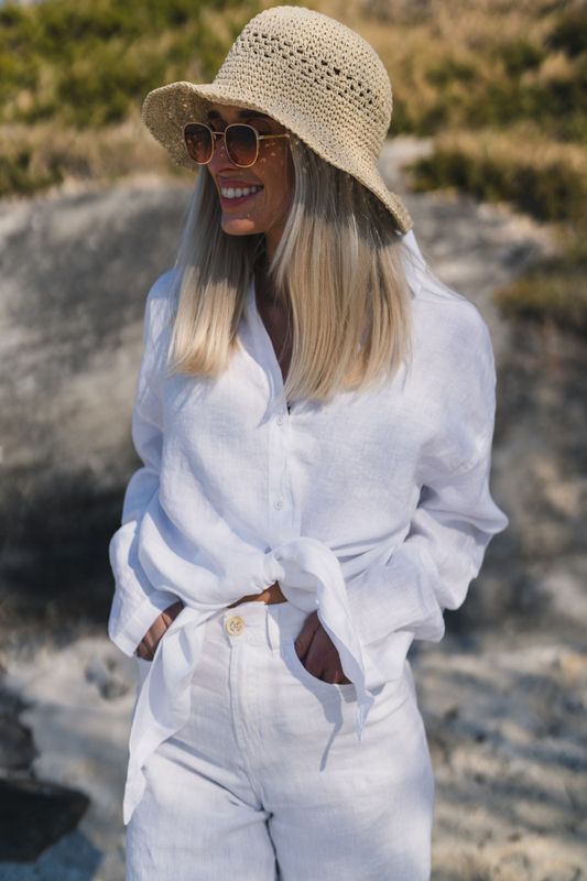 Pia Linen Shirt White 