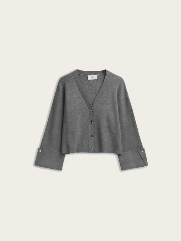 Atari Rib Cardigan Grey Melange 