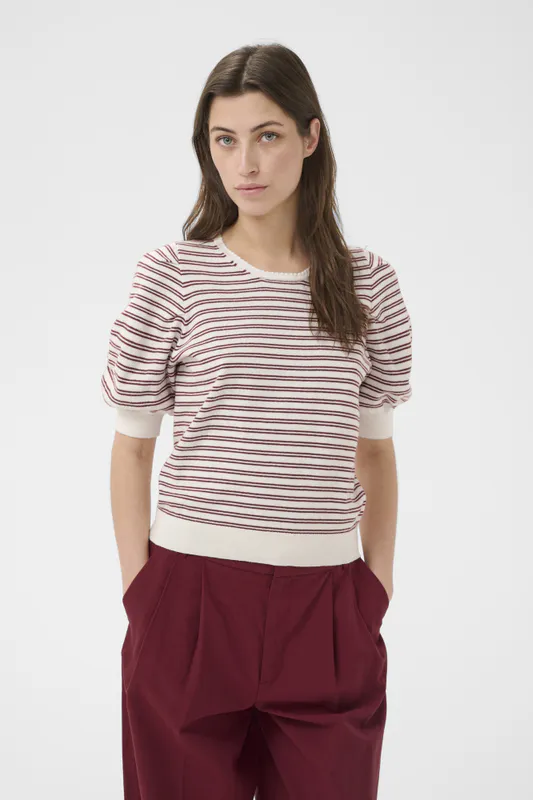 Varaian Pullover Burnt Russet Stripe 