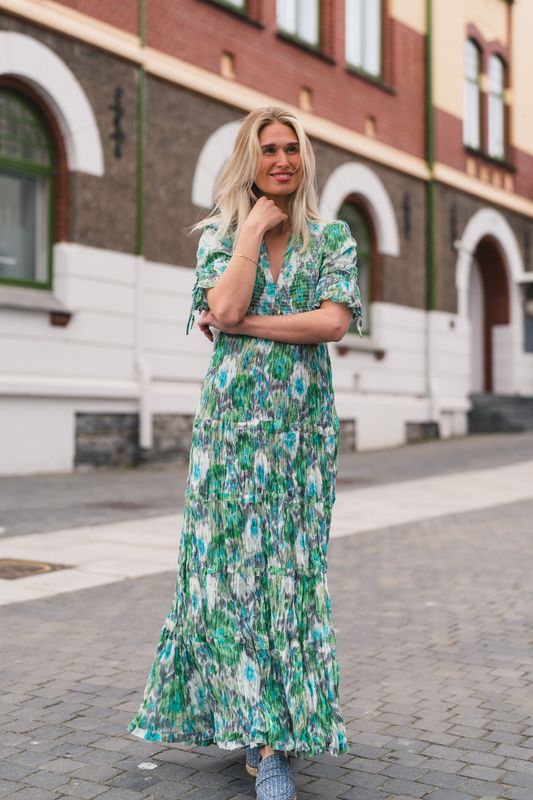 Bohemian Relaxed Dress Green Garden 