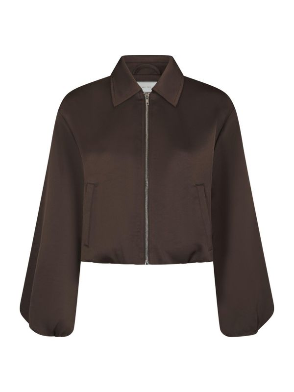 Denielle Heavy Sateen Jacket Dark Brown 