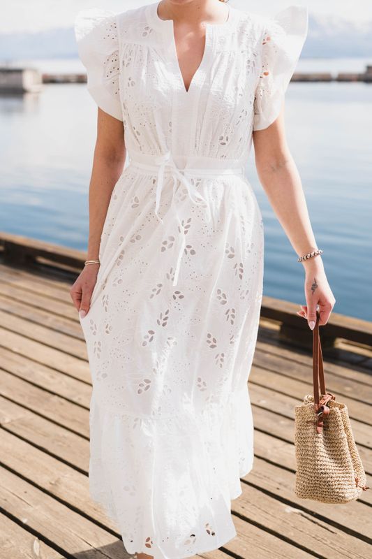 Luna CS Long Dress Star White 