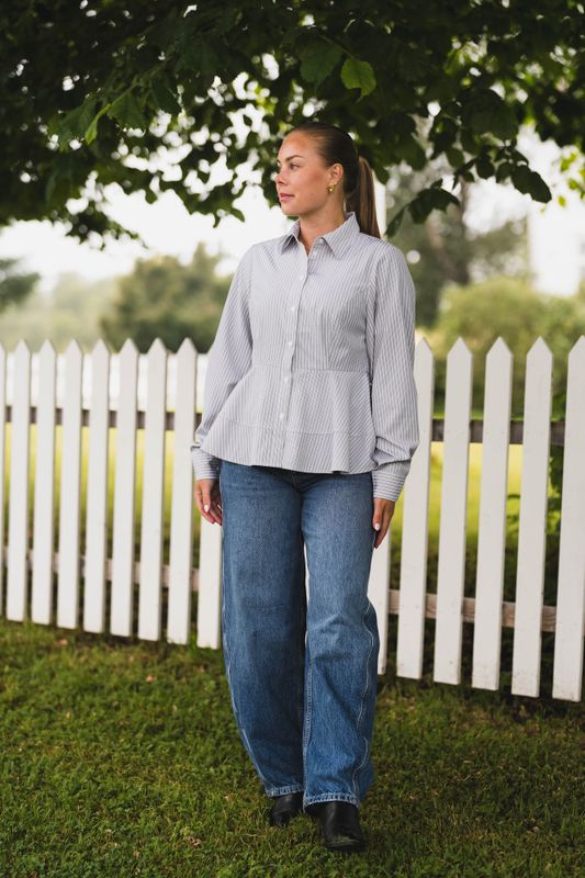 Samira Stripe Shirt Taupe Stripe 