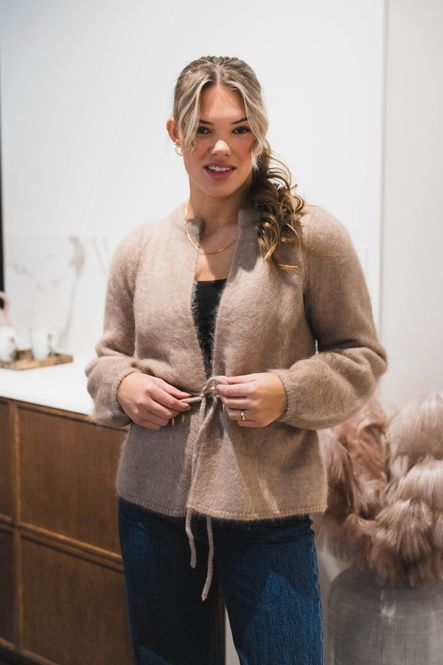 Hovedbilde Fredrikke Chunky Cardigan Hazel Beige 